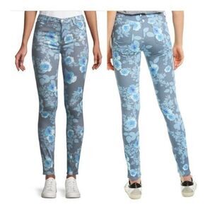 J BRAND Blue Floral Rain super skinny mid rise Jeans Size 29 NWT